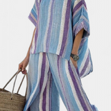 Laura | Conjunt Daisy Ratlles Blau Violeta Elegant