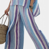 Laura | Conjunt Daisy Ratlles Blau Violeta Elegant