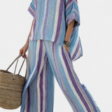 Laura | Conjunt Daisy Ratlles Blau Violeta Elegant