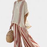 Vanessa| Conjunt Elegant amb Ratlles Vermelles