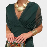 Teresa - Vestit llarg floral amb escot en V