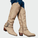 Botas de cowboy retro de cuir
