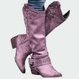 Botas de cowboy retro de cuir