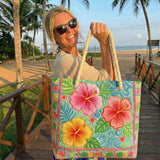 Handmade Beach Bag | Tropical Flower