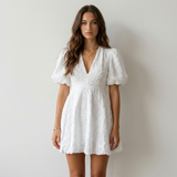 Sofía Vestit Mini Blanc Bordat